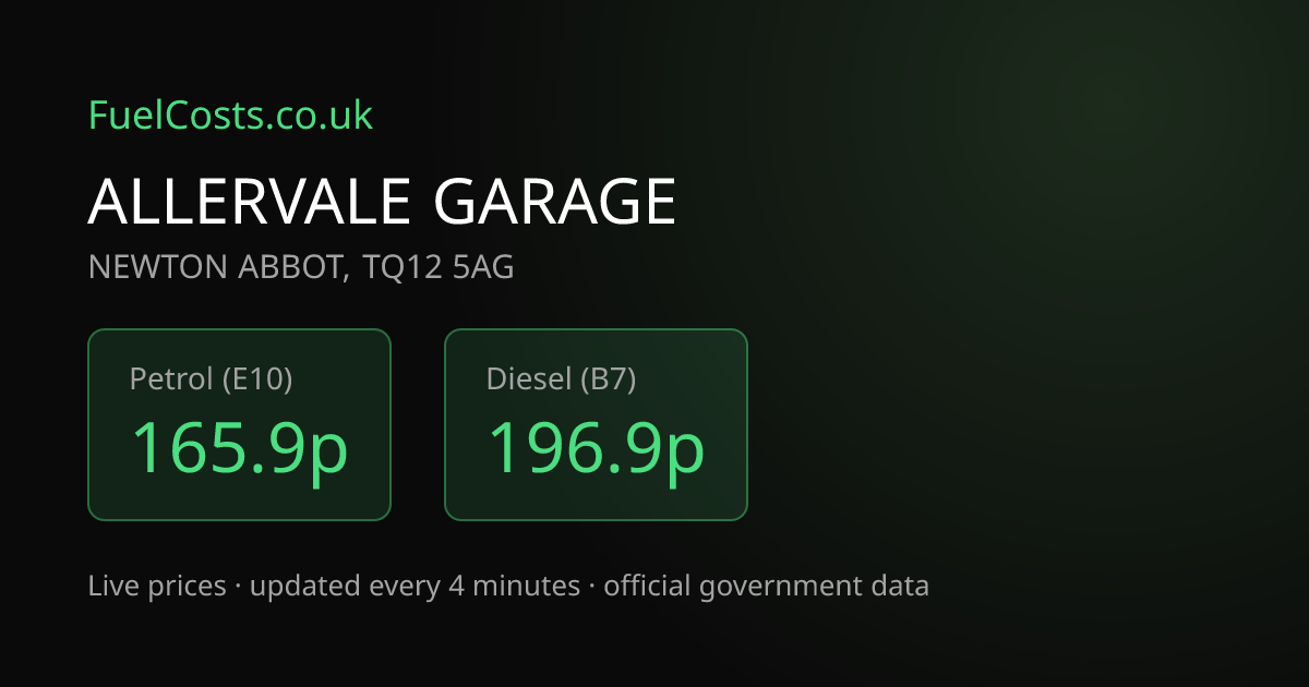 Jet, NEWTON ABBOT TQ12 5AG - Petrol 152.9p | FuelCosts.co.uk