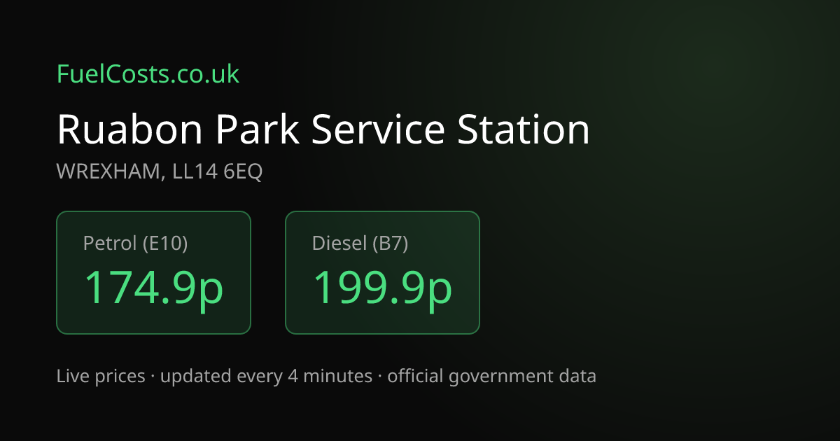 Shell, WREXHAM LL14 6EQ - Petrol 159.9p | FuelCosts.co.uk