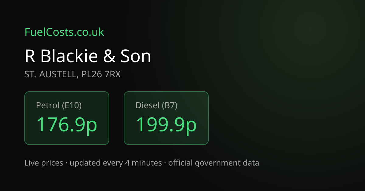 Texaco PL26 7RX - Petrol 156.9p | FuelCosts.co.uk