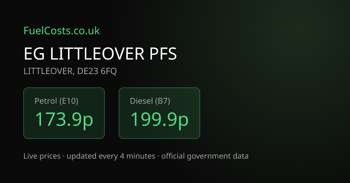 Total Harvest Energy DE23 6FQ Petrol Pric… | FuelCosts.co.uk